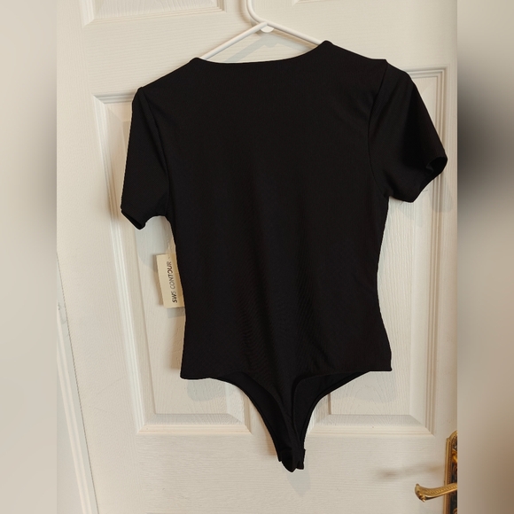 NWT BODYSUIT snap Body Suit Black Shortsleeve - Picture 4 of 5